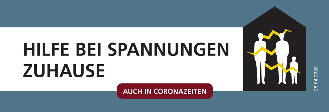 Teil des Plakats "Hilfe bei Spannungen zuhause" der Opferhilfe.